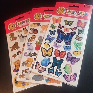 Sandylion Sticker Lot NIP Dogs Cats Butterflies Vintage